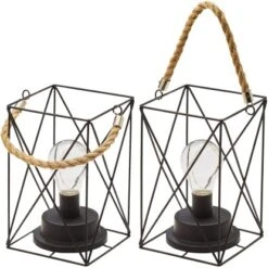 Amare LED-Dekolampen 2er-Set Im Industrie-Look Eckig