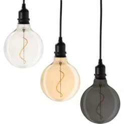 Amare LED-Glaskugel Glow 3er Set Mit Netzstecker Klar, Gold & Smokey