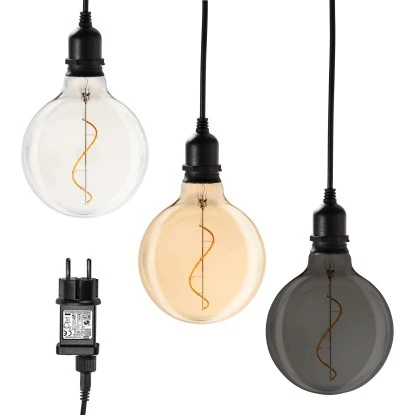 Amare LED-Glaskugel Glow 3er Set Mit Netzstecker Klar, Gold & Smokey 8 Amare LED-Glaskugel Glow 3er Set Mit Netzstecker Klar, Gold & Smokey – Bild 8