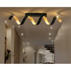 Luce Design LED-Deckenleuchte Helix Schwarz-Gold 35 Cm X 80 Cm X 13,5 Cm