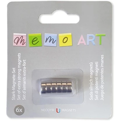 Memo-Art Magnet 6 Stück Rund 1 Memo-Art Magnet 6 Stück Rund