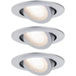 Paulmann Einbauleuchten-Set 3-stepdim Schwenkbar LED 3x6W 3000K 230V Chrom Matt/Kunstst.