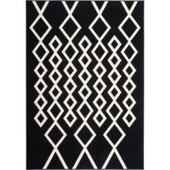 Teppich Retro 610 Schwarz-Elfenbein 120 Cm X 170 Cm