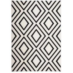 Teppich Retro 710 Elfenbein-Schwarz 80 Cm X 150 Cm