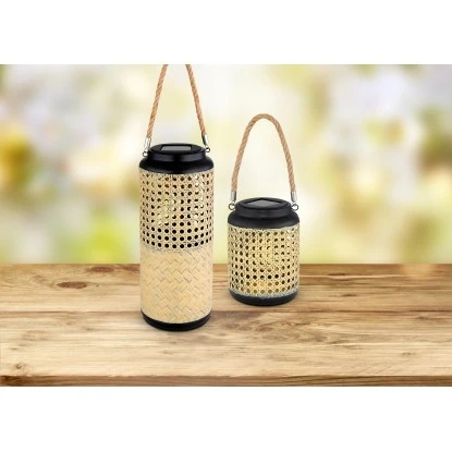 Globo LED-Solaraußenleuchte Laterne In Bambusoptik Zum Hängen Oder Stellen 2 Globo LED-Solaraußenleuchte Laterne In Bambusoptik Zum Hängen Oder Stellen – Bild 2