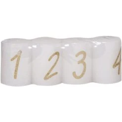 Stumpenkerze 80/58 Mm Weiß 4er-Pack