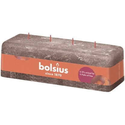 Bolsius Rustik-4-Docht-Kerze Shine 80/90/250 Mm Rustikales Taupe 1 Bolsius Rustik-4-Docht-Kerze Shine 80/90/250 Mm Rustikales Taupe