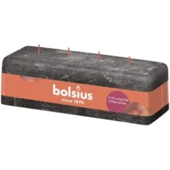 Bolsius Rustik-4-Docht-Kerze Shine 80/90/250 Mm Stürmisches Grau