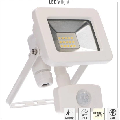 LED-Strahler 4000 K IP44 Sensor Sanan LED 10 W 1100 Lm Weiß 6 LED-Strahler 4000 K IP44 Sensor Sanan LED 10 W 1100 Lm Weiß – Bild 6