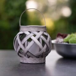 Laterne Mit Solarkerze Durban 2 Lm 2000 K IP44 Sensor Grau -Heimdekoration Angebote 693209 11020200 04