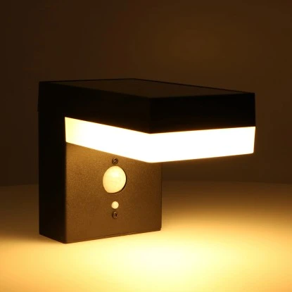 Solar-Wandleuchte 3,3 W 600 Lm 2700 K IP44 Sensor Schwarz 2 Solar-Wandleuchte 3,3 W 600 Lm 2700 K IP44 Sensor Schwarz – Bild 2