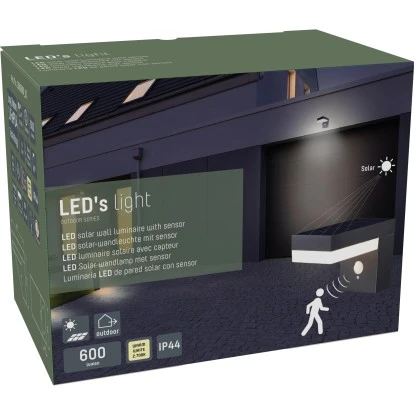 Solar-Wandleuchte 3,3 W 600 Lm 2700 K IP44 Sensor Schwarz 6 Solar-Wandleuchte 3,3 W 600 Lm 2700 K IP44 Sensor Schwarz – Bild 6