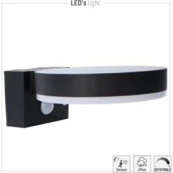 Solar-Wandleuchte Marseille 6 W 600 Lm 2700 K IP44 Sensor Schwarz -Heimdekoration Angebote 693405 11020200 06