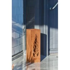 Gartenfreude Windlicht 16 X 16 X 50 Cm Flammen Edelrost -Heimdekoration Angebote 721520 4655 4