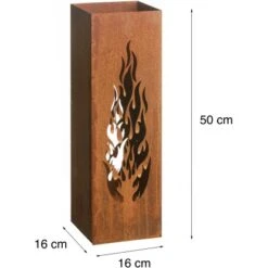 Gartenfreude Windlicht 16 X 16 X 50 Cm Flammen Edelrost -Heimdekoration Angebote 721520 4655 5