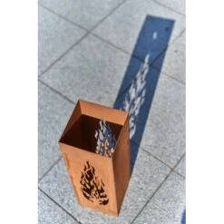 Gartenfreude Windlicht 16 X 16 X 50 Cm Flammen Edelrost -Heimdekoration Angebote 721520 4655 9