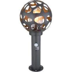 Globo Sockelleuchte Hilario Edelstahl Anthrazit Mit Sensor