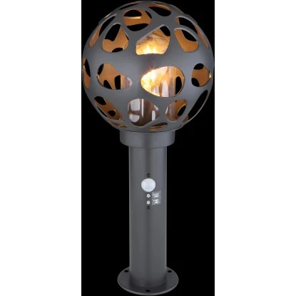 Globo Sockelleuchte Hilario Edelstahl Anthrazit Mit Sensor 2 Globo Sockelleuchte Hilario Edelstahl Anthrazit Mit Sensor – Bild 2