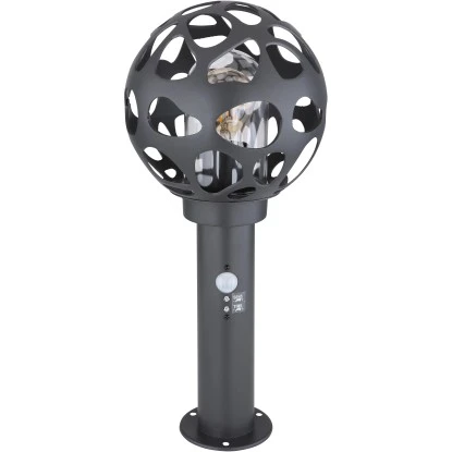 Globo Sockelleuchte Hilario Edelstahl Anthrazit Mit Sensor 3 Globo Sockelleuchte Hilario Edelstahl Anthrazit Mit Sensor – Bild 3