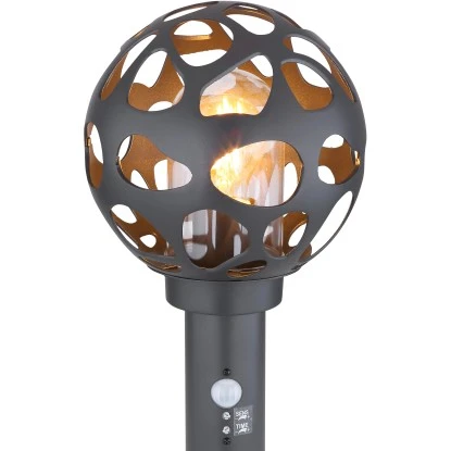 Globo Sockelleuchte Hilario Edelstahl Anthrazit Mit Sensor 4 Globo Sockelleuchte Hilario Edelstahl Anthrazit Mit Sensor – Bild 4