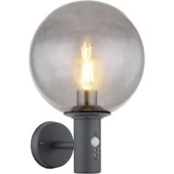 Heimdekoration Angebote 22 Globo Außenleuchte Hedwig Glas Mit Sensor Ø 25 Cm Anthrazit