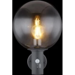 Globo Außenleuchte Hedwig Glas Mit Sensor Ø 25 Cm Anthrazit -Heimdekoration Angebote 756570 3749 5