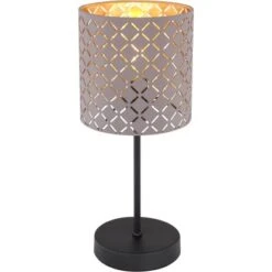 Globo Tischleuchte Cindy Mit Metallsockel Metall Schwarz Matt