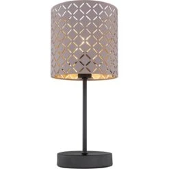 Globo Tischleuchte Cindy Mit Metallsockel Metall Schwarz Matt -Heimdekoration Angebote 756834 3749 4