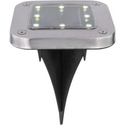 Globo LED-Solaraußenleuchte Edelstahl 4 Stk. Mit Erdspieß Quadratisch Flach -Heimdekoration Angebote 765925 3749 3