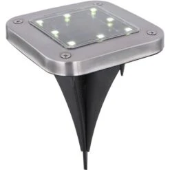 Globo LED-Solaraußenleuchte Edelstahl 4 Stk. Mit Erdspieß Quadratisch Flach -Heimdekoration Angebote 765925 3749 4