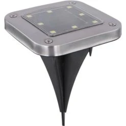 Globo LED-Solaraußenleuchte Edelstahl 4 Stk. Mit Erdspieß Quadratisch Flach -Heimdekoration Angebote 765925 3749 5