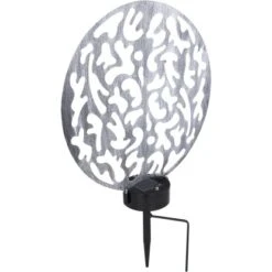 Globo LED-Solaraußenleuchte Mit Erdspieß Rund Metall Silber 10 Globo LED-Solaraußenleuchte Mit Erdspieß Rund Metall Silber -Heimdekoration Angebote 765931 3749 5