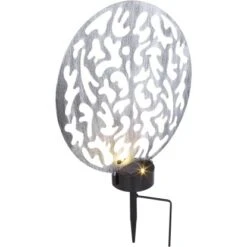 Globo LED-Solaraußenleuchte Mit Erdspieß Rund Metall Silber 11 Globo LED-Solaraußenleuchte Mit Erdspieß Rund Metall Silber -Heimdekoration Angebote 765931 3749 6