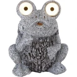 Globo LED-Solaraußenleuchte Frosch Kunststoff Grau