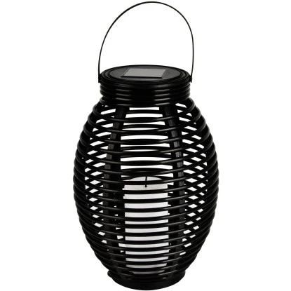 Globo LED-Solaraußenleuchte Laterne Mit Feuereffekt Kunststoff Grau Rattanoptik 8 Globo LED-Solaraußenleuchte Laterne Mit Feuereffekt Kunststoff Grau Rattanoptik – Bild 8