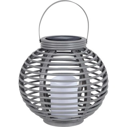 Globo LED-Solaraußenleuchte Laterne Kunststoff Taupe In Rattan Optik 10 Globo LED-Solaraußenleuchte Laterne Kunststoff Taupe In Rattan Optik – Bild 10