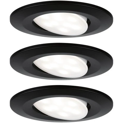 Paulmann LED-Einbauleuchte Calla Rund 3x6 W Schwarz Matt Schwenkbar 4000K IP65 1 Paulmann LED-Einbauleuchte Calla Rund 3x6 W Schwarz Matt Schwenkbar 4000K IP65