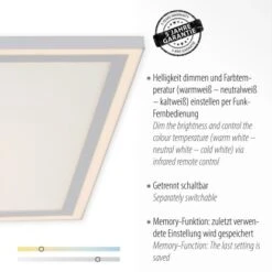 LED-Deckenleuchte Edging Weiß 67,7 X 67,7 Cm CCT 2700 K - 5000 K -Heimdekoration Angebote 872993 2426 04