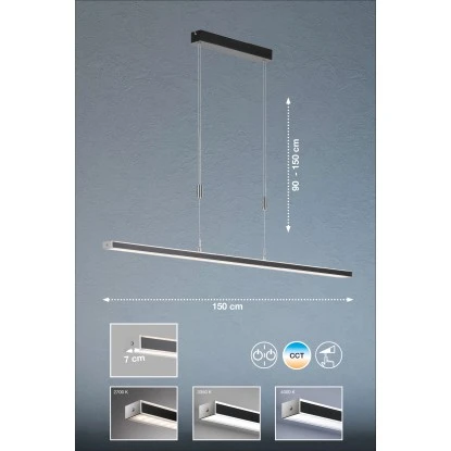 Fischer & Honsel LED-Pendelleuchte Vitan TW 1x 23 W Schwarz 5700 Lm 2 Fischer & Honsel LED-Pendelleuchte Vitan TW 1x 23 W Schwarz 5700 Lm – Bild 2