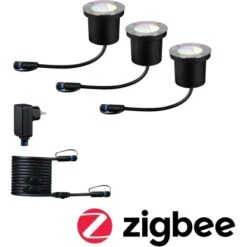 Paulmann Outdoor P&S Boden EBL Starterset Silber IP65 RGBW 24V ZigBee -Heimdekoration Angebote 895176 2425