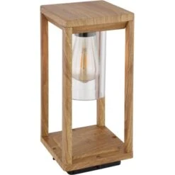 Globo Außenleuchte Candela 1-flammig Holzoptik 150 X 150 X 350 Mm -Heimdekoration Angebote 9007371421961 3749 S 03