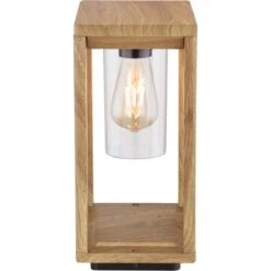 Globo Außenleuchte Candela 1-flammig Holzoptik 150 X 150 X 350 Mm -Heimdekoration Angebote 9007371421961 3749 S 04