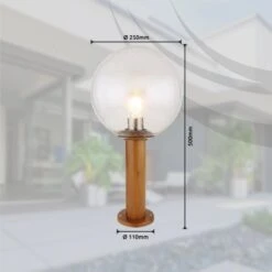 Globo Außenleuchte Ossy 1-flammig Holzoptik 250 X 500 Mm -Heimdekoration Angebote 9007371426560 3749 S 07