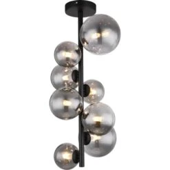 Globo LED-Deckenleuchte Riha 8-flammig Schwarz Matt-Rauchfarben 280 X 600 Mm -Heimdekoration Angebote 9007371431236 3749 S 01