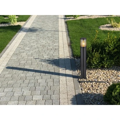 Globo Außenleuchte 1-flammig Schwarz Matt Rauchfarben 140 X 800 Mm 1 Globo Außenleuchte 1-flammig Schwarz Matt Rauchfarben 140 X 800 Mm