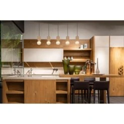 Globo Pendelleuchte Erna 5-flammig Dunkelbraun 1150 X 60 X 1200 Mm