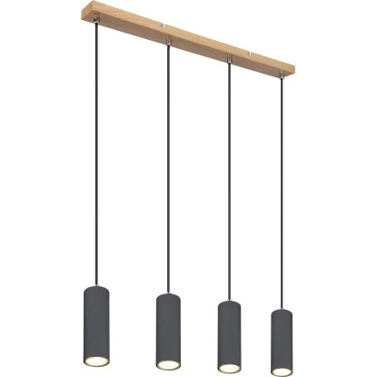 Globo Pendelleuchte Robby 4-flammig Graphit Dunkel 650 X 60 X 1200 Mm 2 Globo Pendelleuchte Robby 4-flammig Graphit Dunkel 650 X 60 X 1200 Mm – Bild 2