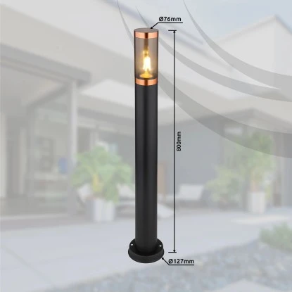 Globo Außenleuchte Boston 1-flammig Schwarz Rauchfarben 127 X 800 Mm 8 Globo Außenleuchte Boston 1-flammig Schwarz Rauchfarben 127 X 800 Mm – Bild 8