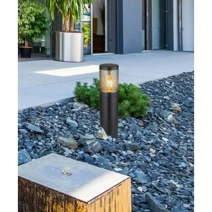 Globo Außenleuchte 1-flammig Schwarz Matt Rauchfarben 140 X 500 Mm 1 Globo Außenleuchte 1-flammig Schwarz Matt Rauchfarben 140 X 500 Mm