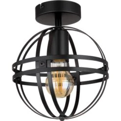 Globo Deckenleuchte 1-flammig Schwarz Matt 200 X 245 Mm 4 Globo Deckenleuchte 1-flammig Schwarz Matt 200 X 245 Mm -Heimdekoration Angebote 9007371444267 3749 2